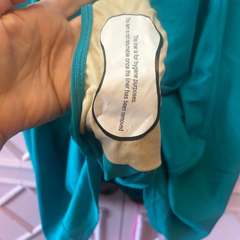 Roaman's Teal and White Swim Dress - Picture 5 of 9
